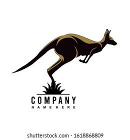 Kangaroo silhouette Logo design vector template