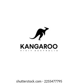 kangaroo silhouette logo icon design inspiration, australia country symbol