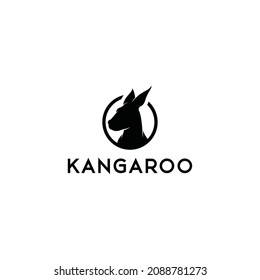 kangaroo silhouette logo mascot vector illustration