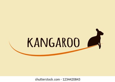 Kangaroo silhouette logo.Marsupial animal stylized icon.Symbol of Australia.Nature and wildlife sign.
