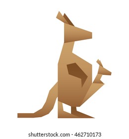 kangaroo silhouette low poly icon vector illustration icon