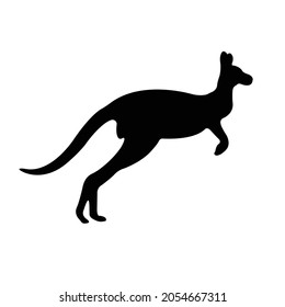 Kangaroo Silhouette on isolated background. Vector drawing