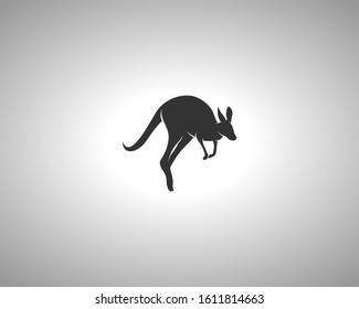 Kangaroo Silhouette on White Background. Isolated Vector Animal Template for Logo Company, Icon, Symbol etc