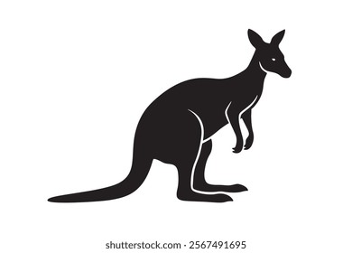 kangaroo silhouette on white background.