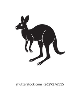 Kangaroo Silhouette Standing Profile of
