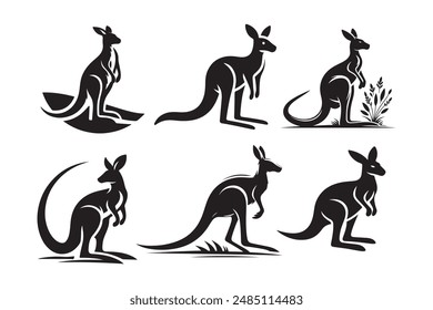 Kangaroo Silhouette in Vector Art