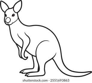 Icono de Arte vectorial de silueta de canguro aislar el fondo blanco, forma de Vector de canguro minimalista