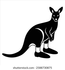 Kangaroo silhouette vector art illustration