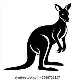 Kangaroo silhouette vector art illustration