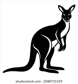 kangaroo silhouette vector art illustration