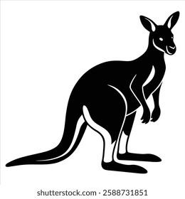 kangaroo silhouette vector art illustration