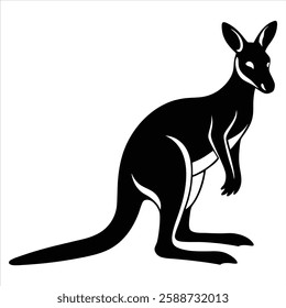 kangaroo silhouette vector art illustration