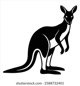 kangaroo silhouette vector art illustration