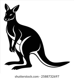 kangaroo silhouette vector art illustration