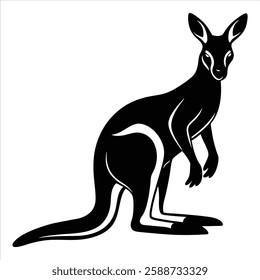 kangaroo silhouette vector art illustration