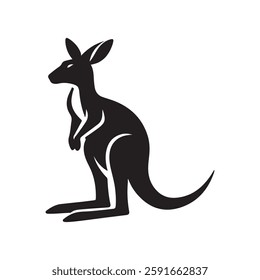 kangaroo silhouette vector art illustration.