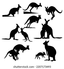 Obra de Vector de Silhouette Kangaroo. Este es un archivo eps.