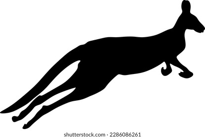 kangaroo silhouette, vector background, illustration file