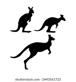 kangaroo silhouette - vector illustration	
