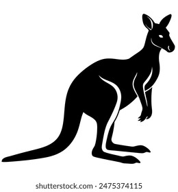 kangaroo silhouette vector illustration Design on white background