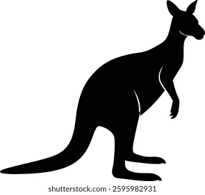 kangaroo silhouette vector illustration, editable kangaroo vector silhouette, 