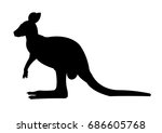 Kangaroo silhouette vector illustration isolated