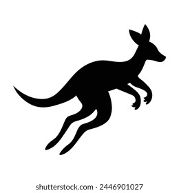 kangaroo silhouette vector illustration on white