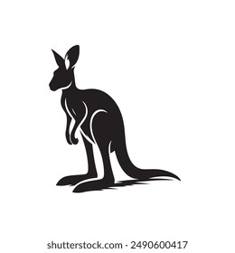 Känguru Silhouette Vektorgrafik Bild mit weißem Hintergrund 