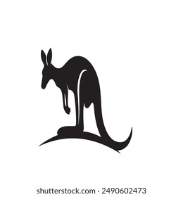 kangaroo silhouette vector image with white background