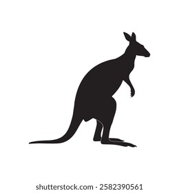 Kangaroo silhouette vector, logo design 