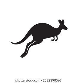 Kangaroo silhouette vector, logo design 