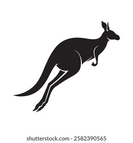 Kangaroo silhouette vector, logo design 