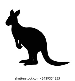 kangaroo silhouette vector on white