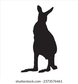 Kangaroo Silhouettes on a white background.