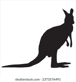 Kangaroo Silhouettes on a white background.