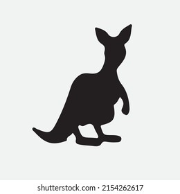 Kangaroo sillhouette vector black and white