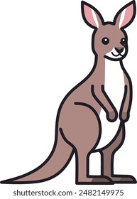 Kangaroo simple cartoon illustrations vector