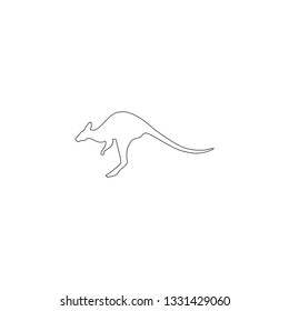 kangaroo. simple flat vector icon illustration. outline line symbol - editable stroke