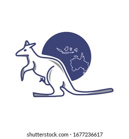 kangaroo simple illustration of vector design