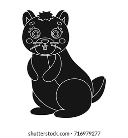 Kangaroo, single icon in black style.Kangaroo, vector symbol stock illustration web.