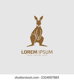 Kangaroo sitting logo icon vector illustration design