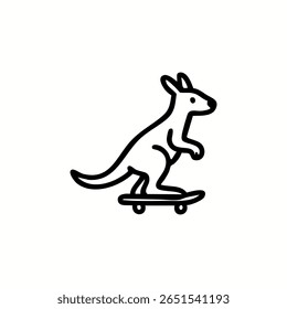 Um canguru é uma ilustração de vetor de skate
