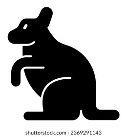 Kangaroo solid icon, worldwildlife concept, australian kangaroo vector sign on white background, kangaroo glyph style for mobile concept and web design. Vector graphics