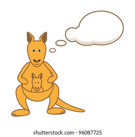 Kangaroo with speech bubble