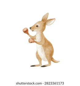 Kangaroo standing on hind legs boxing with fists