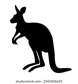 kangaroo standing silhouette. Vector illustration