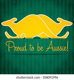 Kangaroo sticker Australia Day card in vector format.