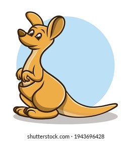 Caricatura de Kangaroo Sticker. La Vida Silvestre De Los Animales De Australia Es Un Carácter Cutáneo. Ilustración del vector de mascota de Kangaroo
