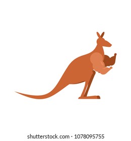 Kangaroo strong. Australia bHeavyweight. Australian wallaby. Vector illustration