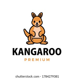 kangaroo thumb up mascot character logo vector icon illustration